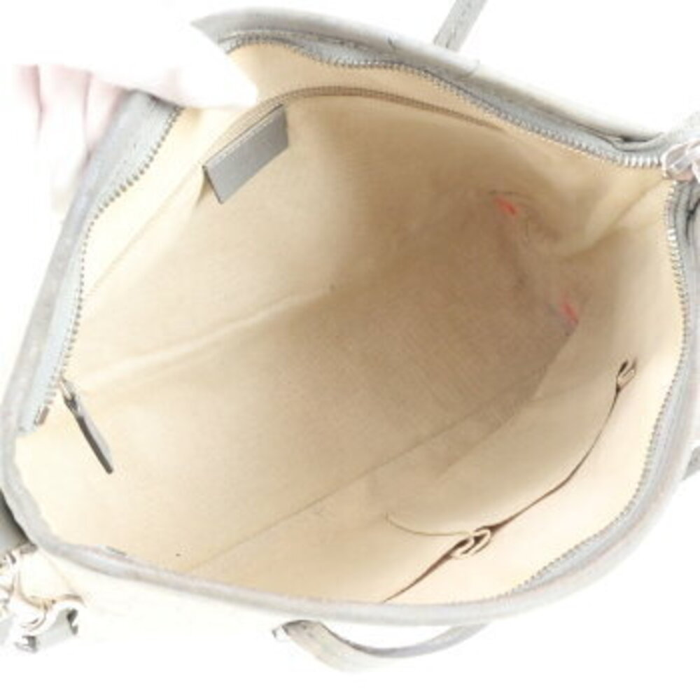 Gucci GG Supreme Leather Shoulder Bag Crossbody Handbag Tote Gray - Picture 7 of 10